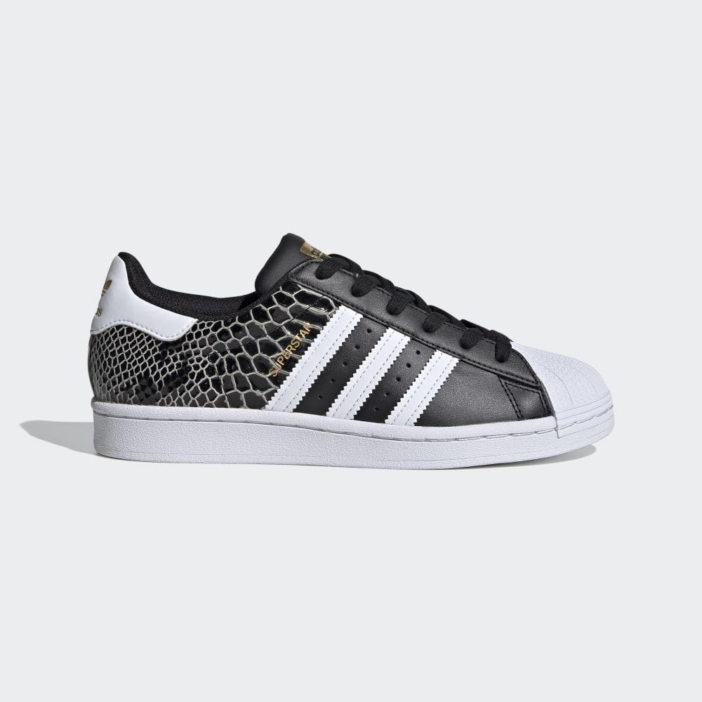 Adidas Women's Superstar Originals Shoes Black/White/Gold Metal Ireland FV3327